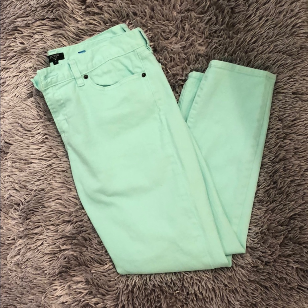 J Crew mint green jean Capri pants